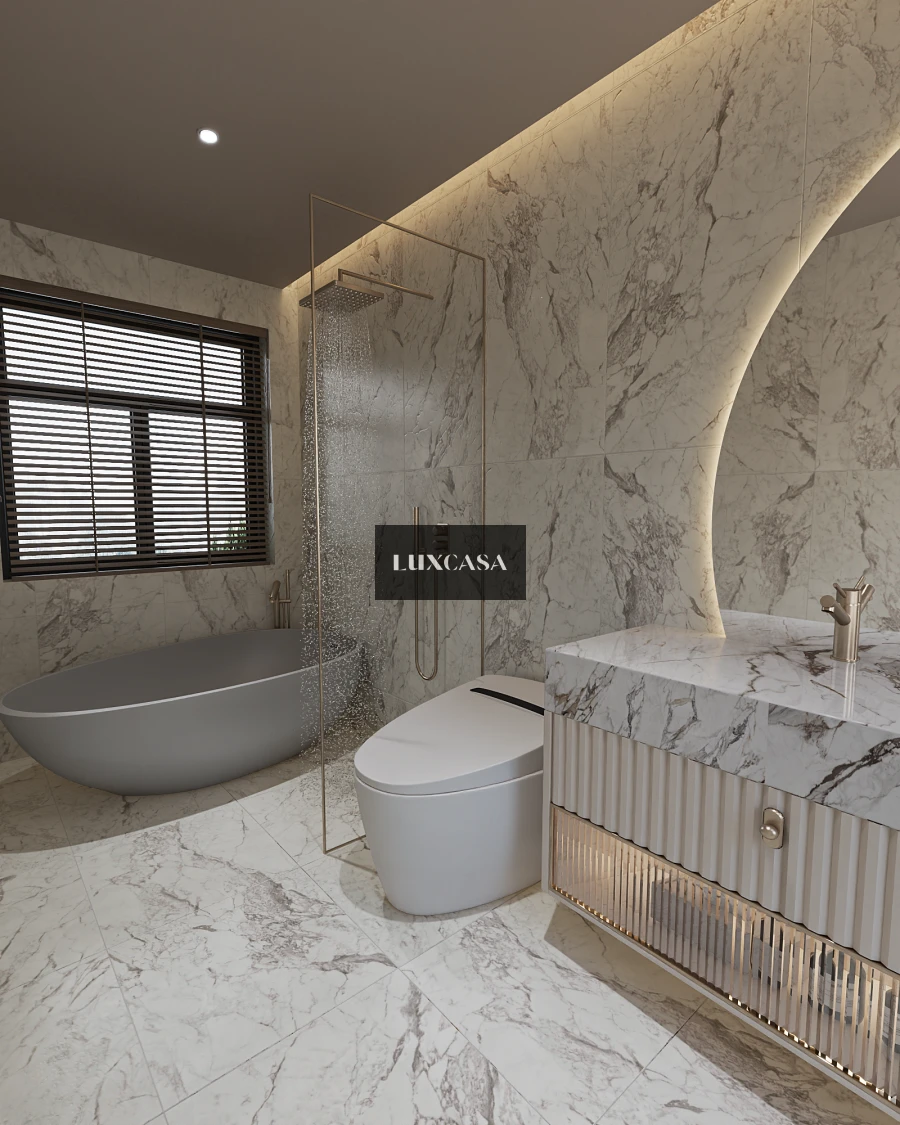 Mẫu gạch giả đá marble lát nhà tắm 60×120 612LU612C2