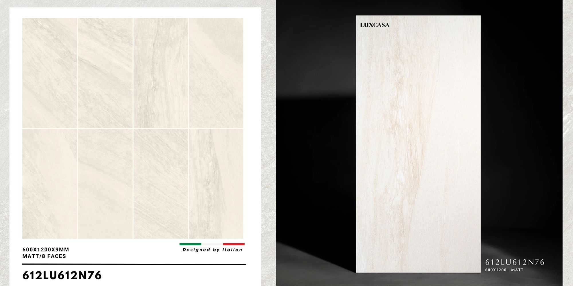 Mẫu gạch giả đá slate 60×120 612LU612N76