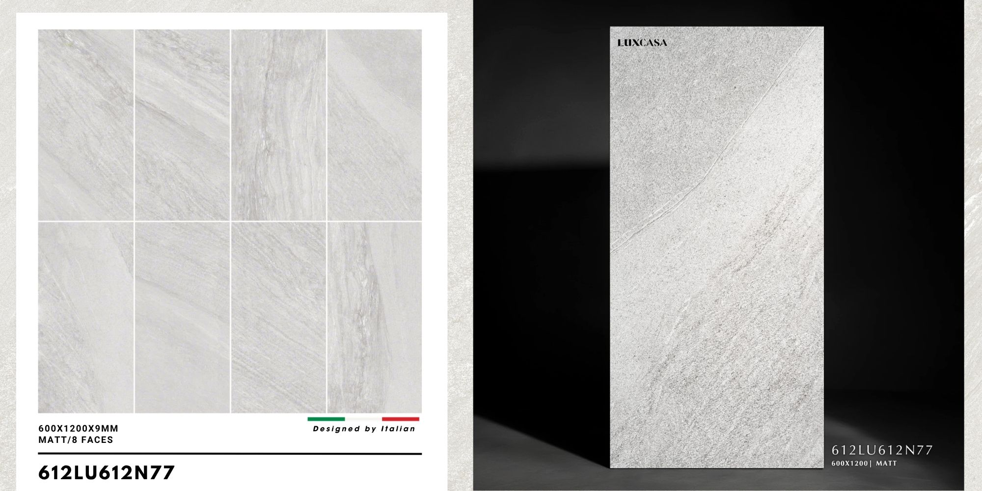Mẫu gạch giả đá slate 60×120 612LU612N77