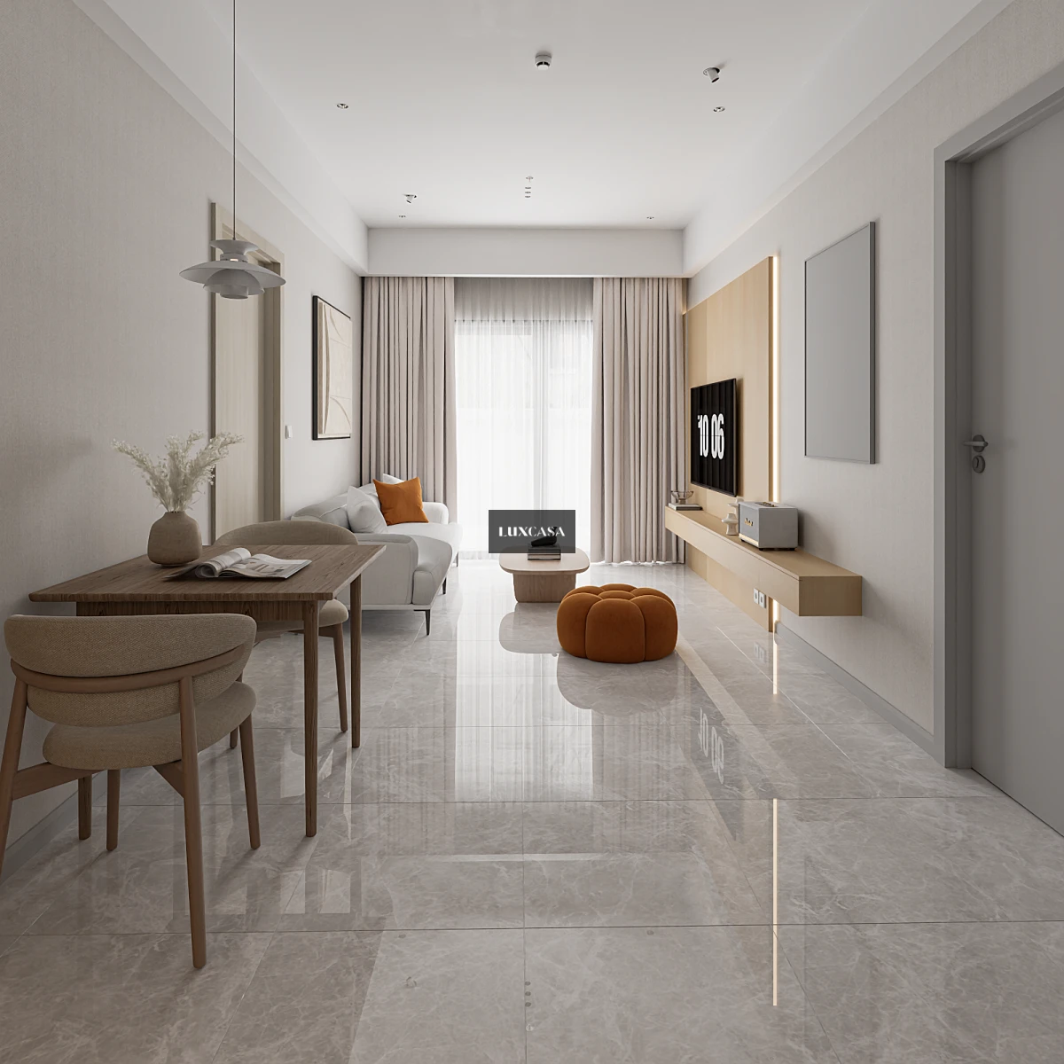 Mẫu gạch lát nền phòng khách 60x60cm mã 60LU6003P