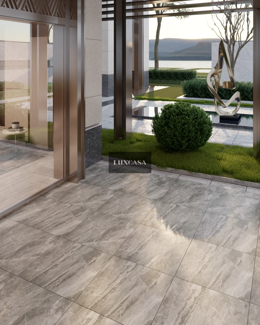 Mẫu gạch lát ngoài trời chống trơn 60x60 60LUIBGRMT