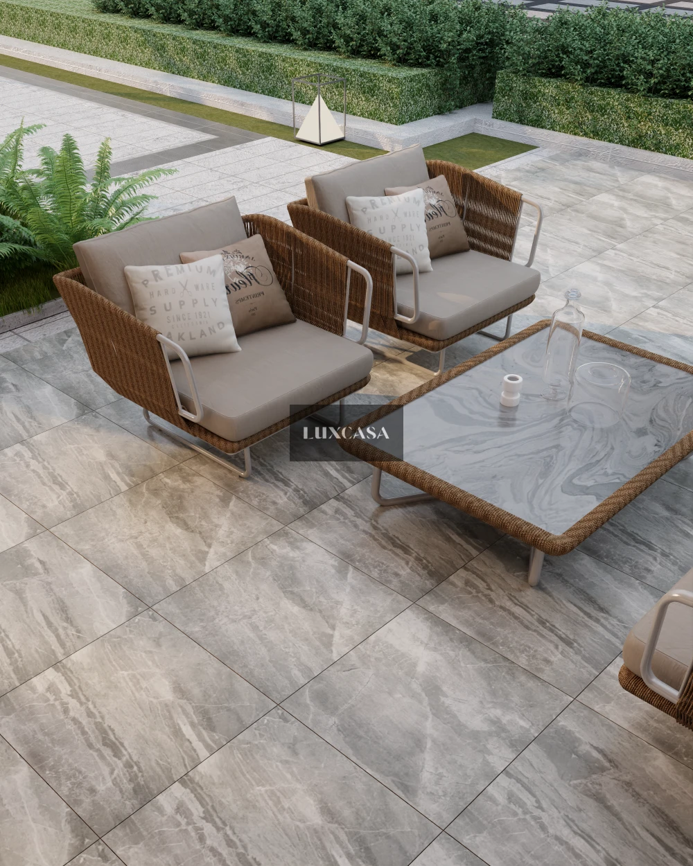 Mẫu gạch lát ngoài trời chống trơn 60x60 60LUIBGRMT