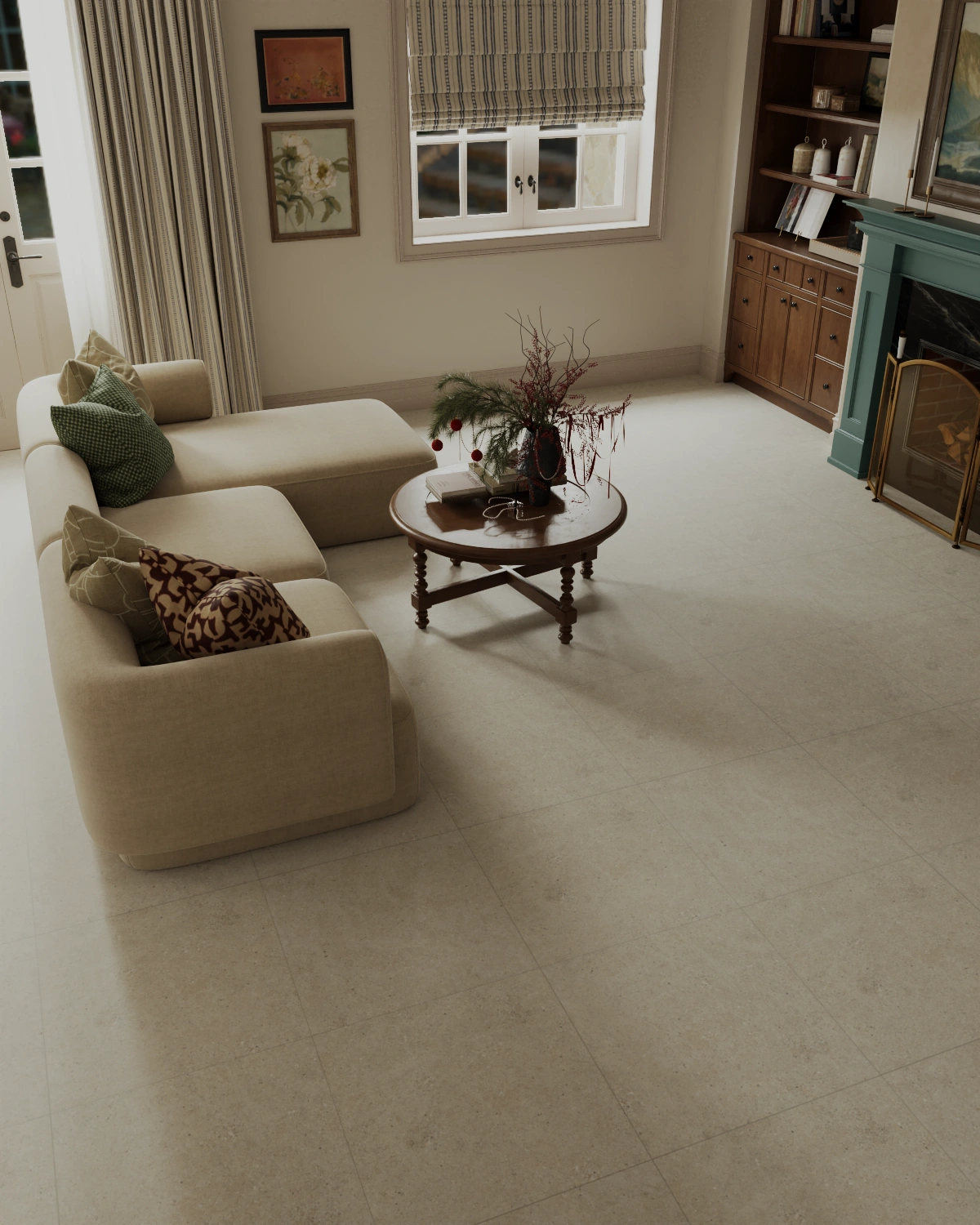 Mẫu gạch ốp nền màu kem 60x60 60LU60A119 (1)