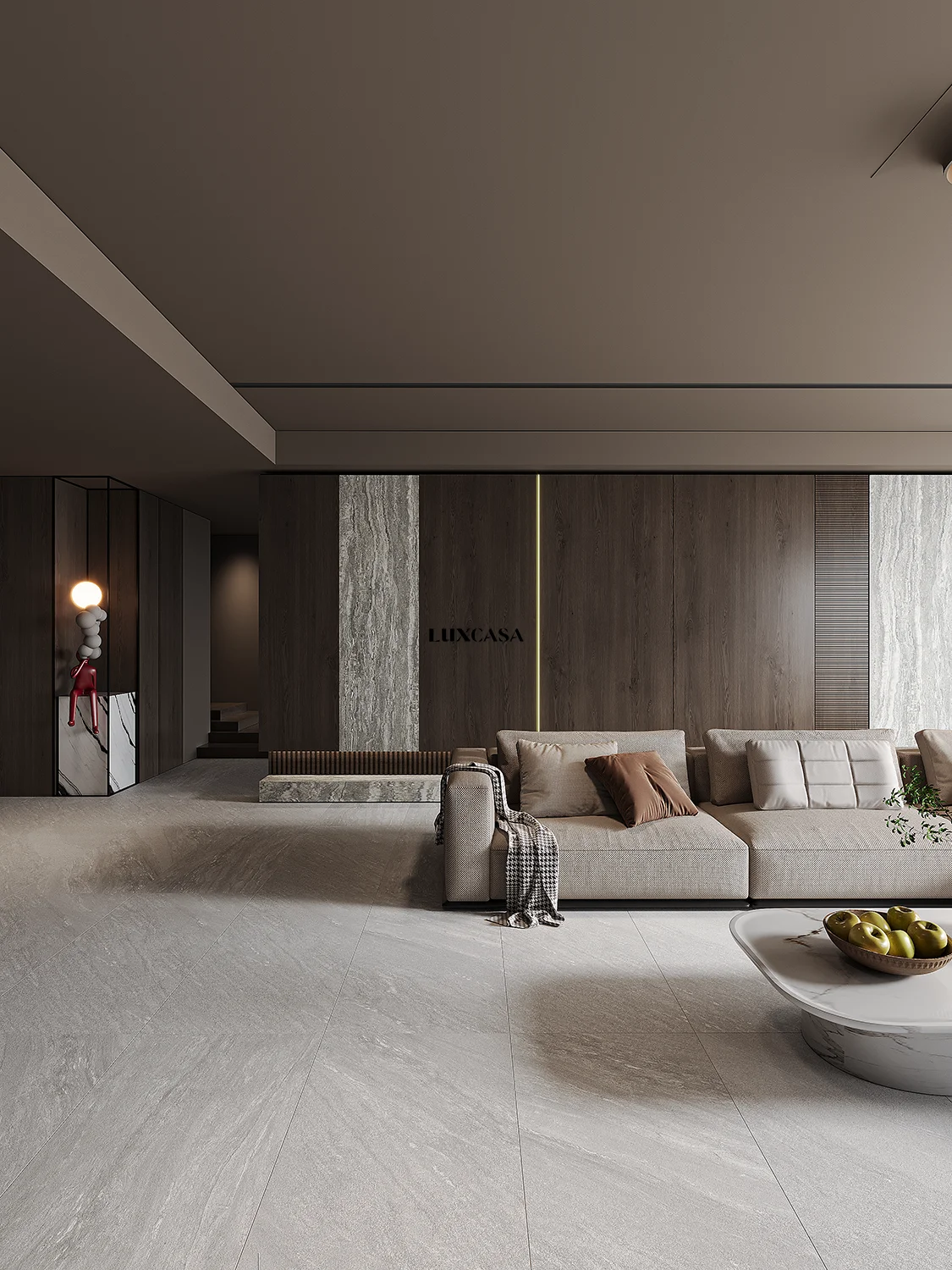 Mẫu gạch phòng khách đá slate 60×120 612LU612N77