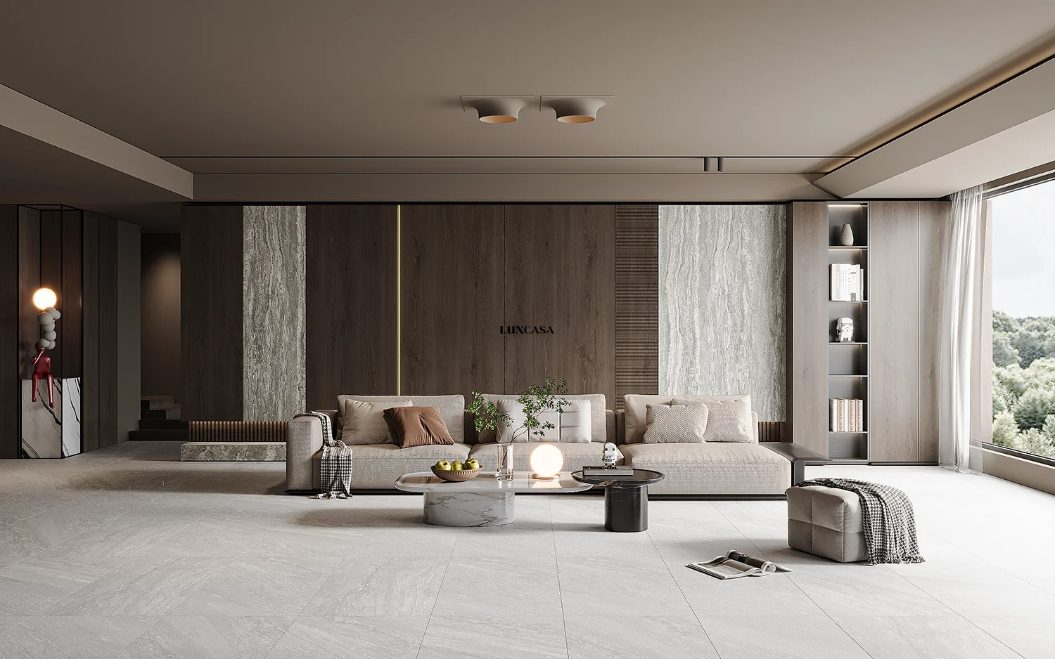 Mẫu gạch phòng khách đá slate 60×120 612LU612N77