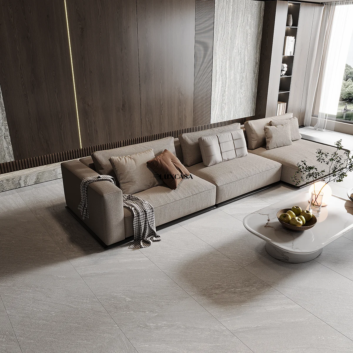 Mẫu gạch phòng khách đá slate 60×120 612LU612N77