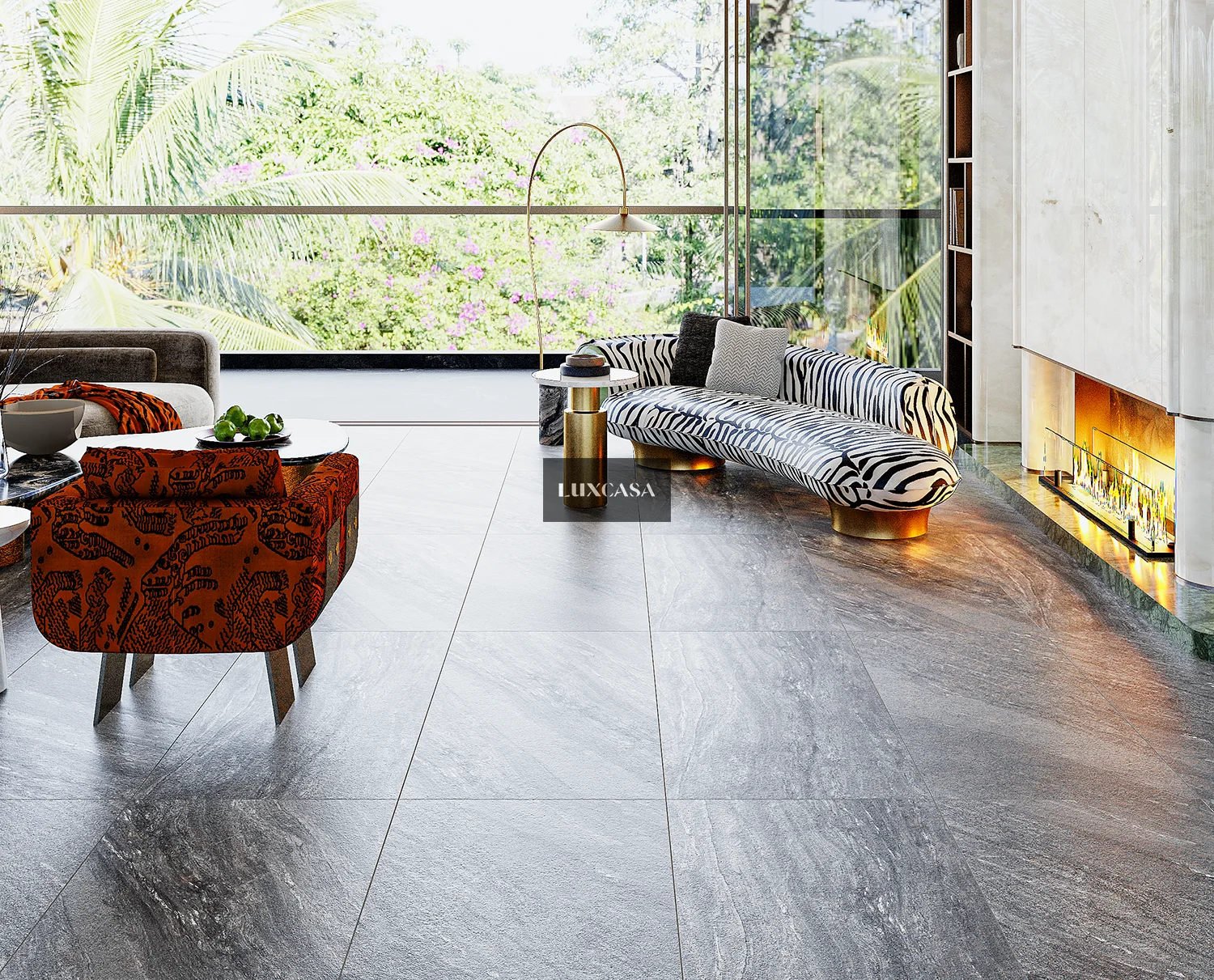 Mẫu gạch phòng khách slate 60×120 612LU612N78
