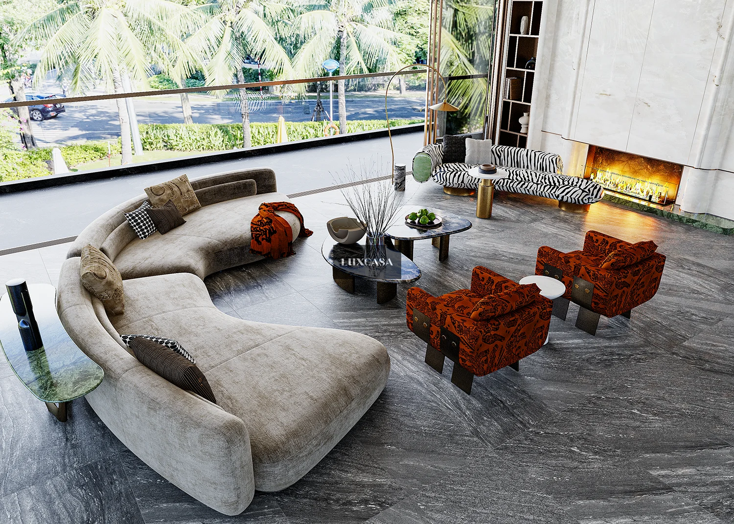 Mẫu gạch phòng khách slate 60×120 612LU612N78