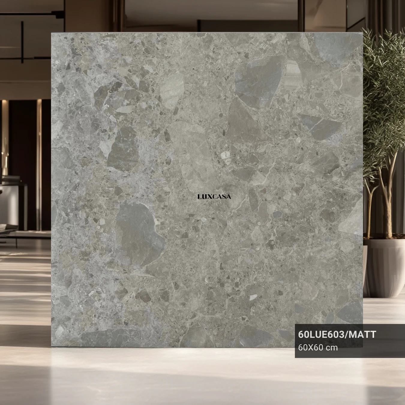 Mẫu gạch terrazzo 600×60 mờ 60LUE603