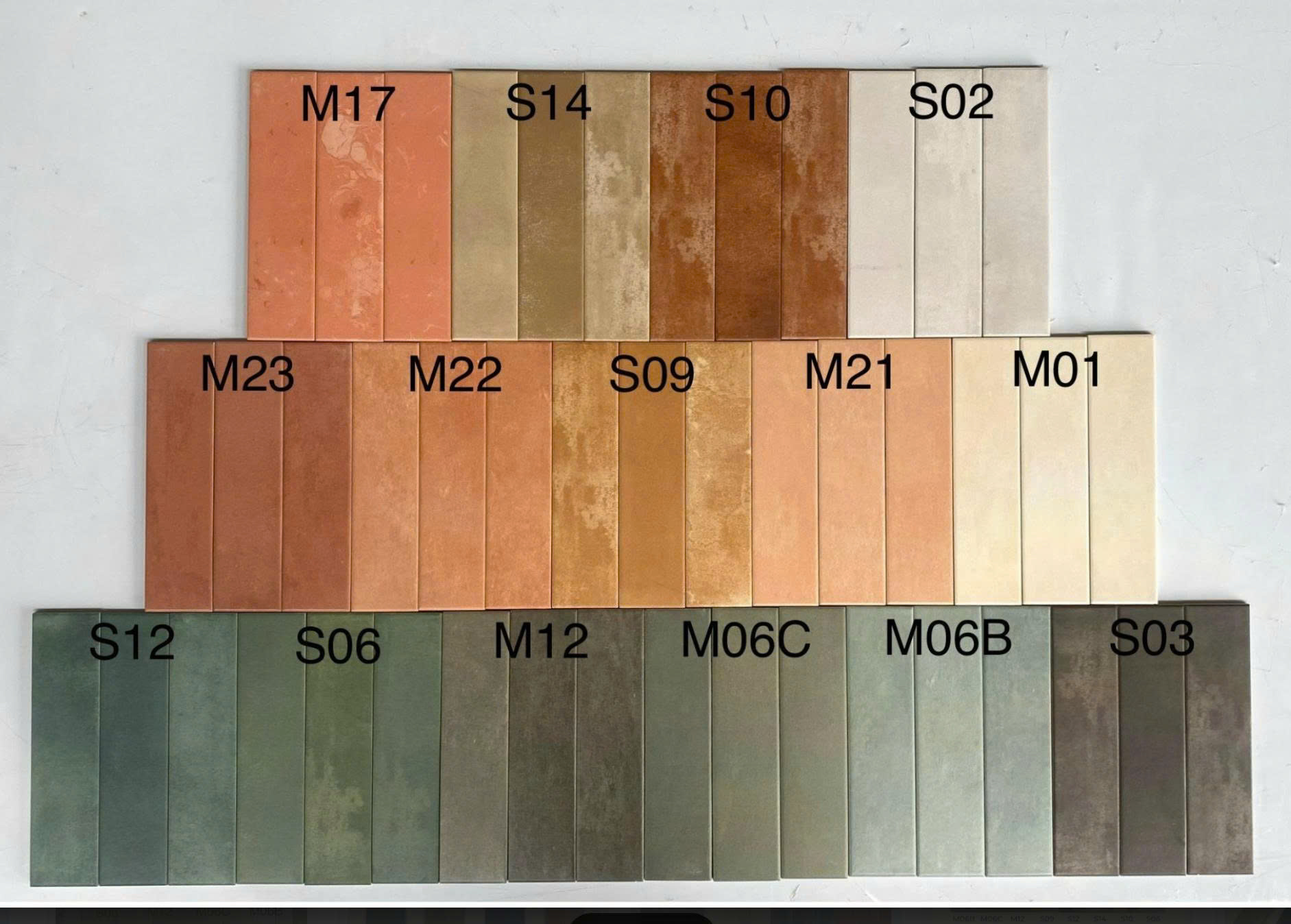 BST 15 màu sắc gạch thẻ 75x300 mờ phẳng