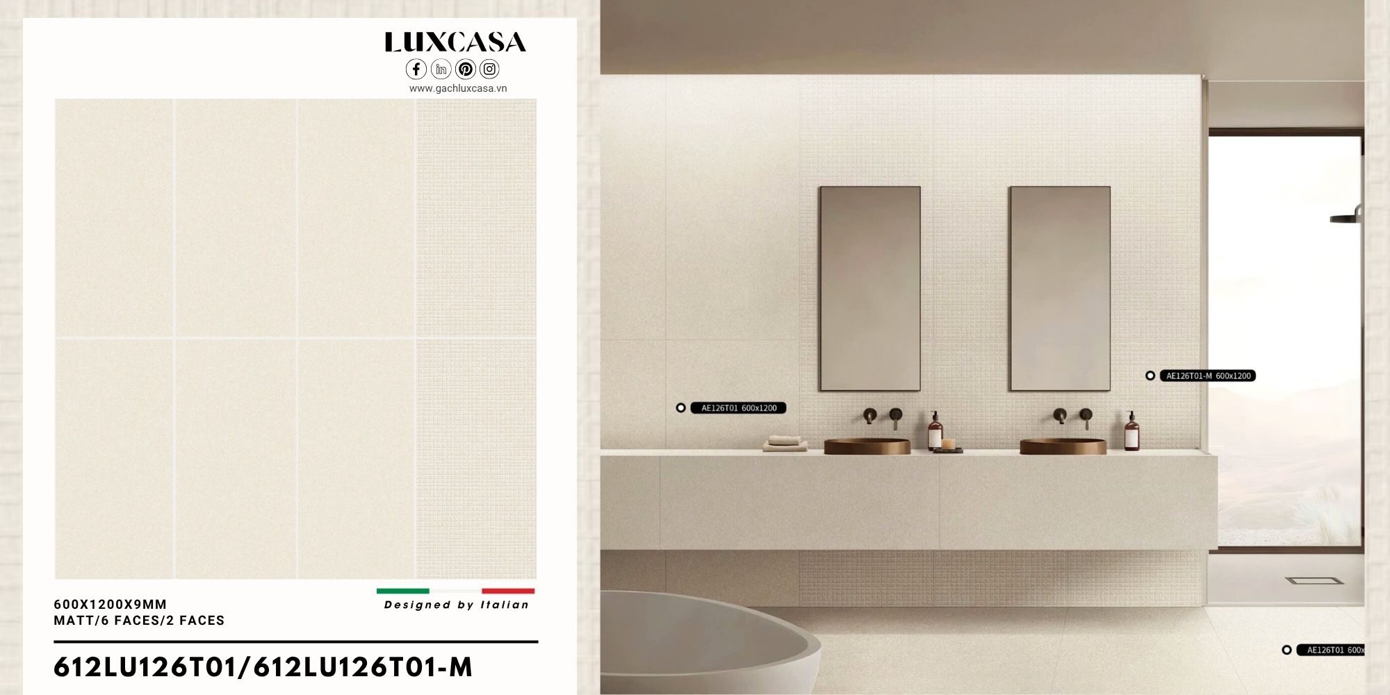 BST gạch nhà vệ sinh 60×120 612LU612T01