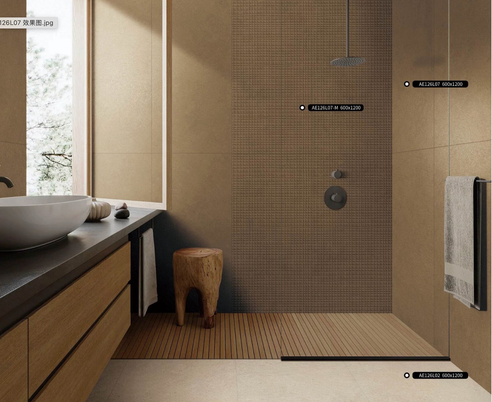 BST gạch ốp lát 60x120 612LU612L07 ốp nhà vệ sinh