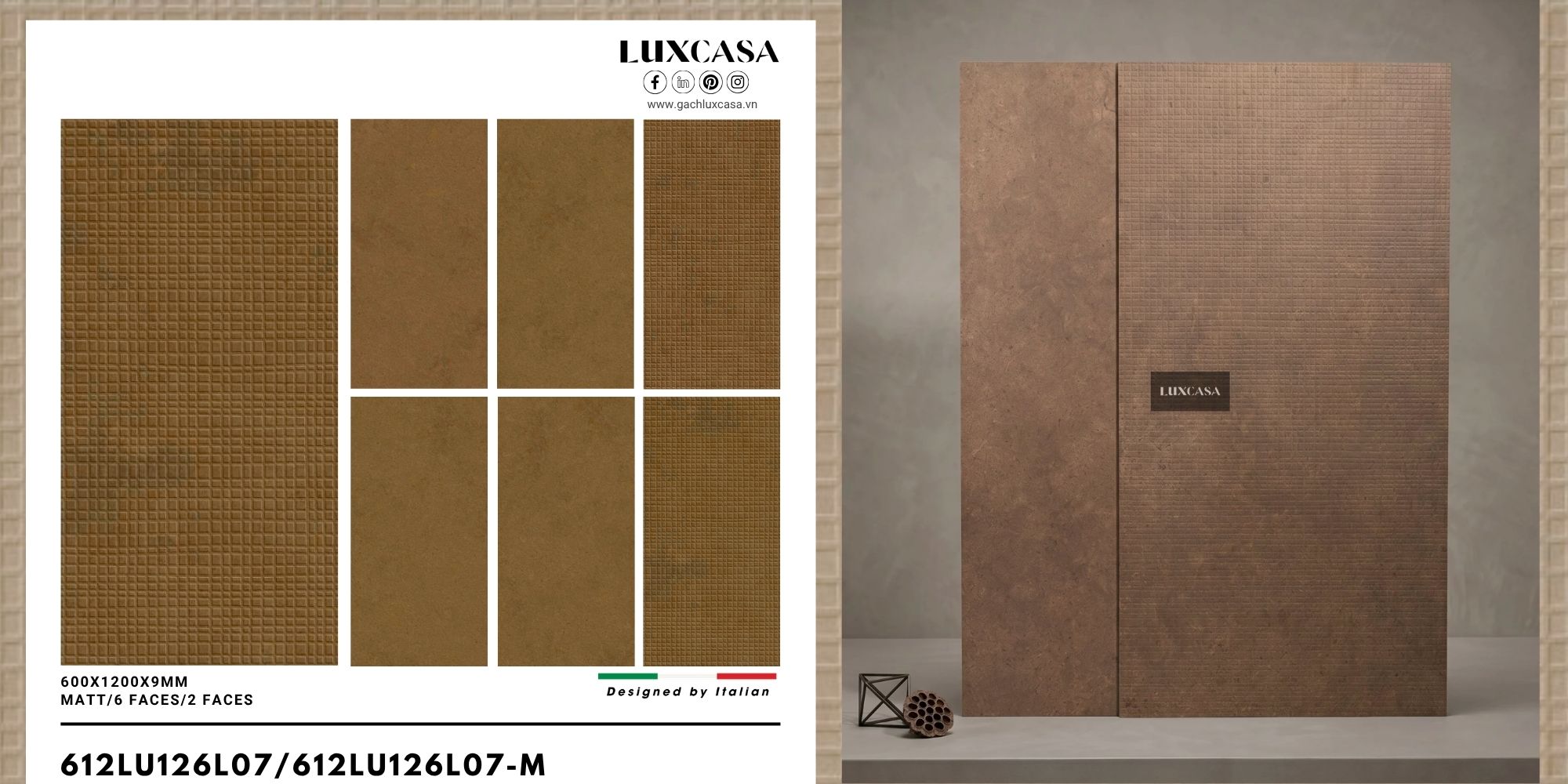 BST gạch ốp lát 60×120 612LU612L07