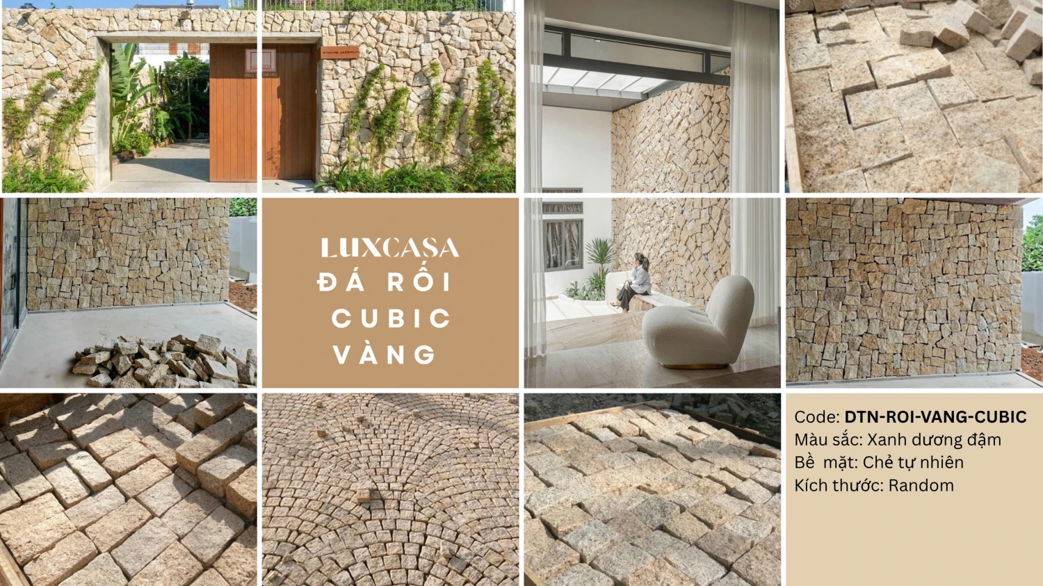 Đá rối cubic vàng chẻ tự nhiên