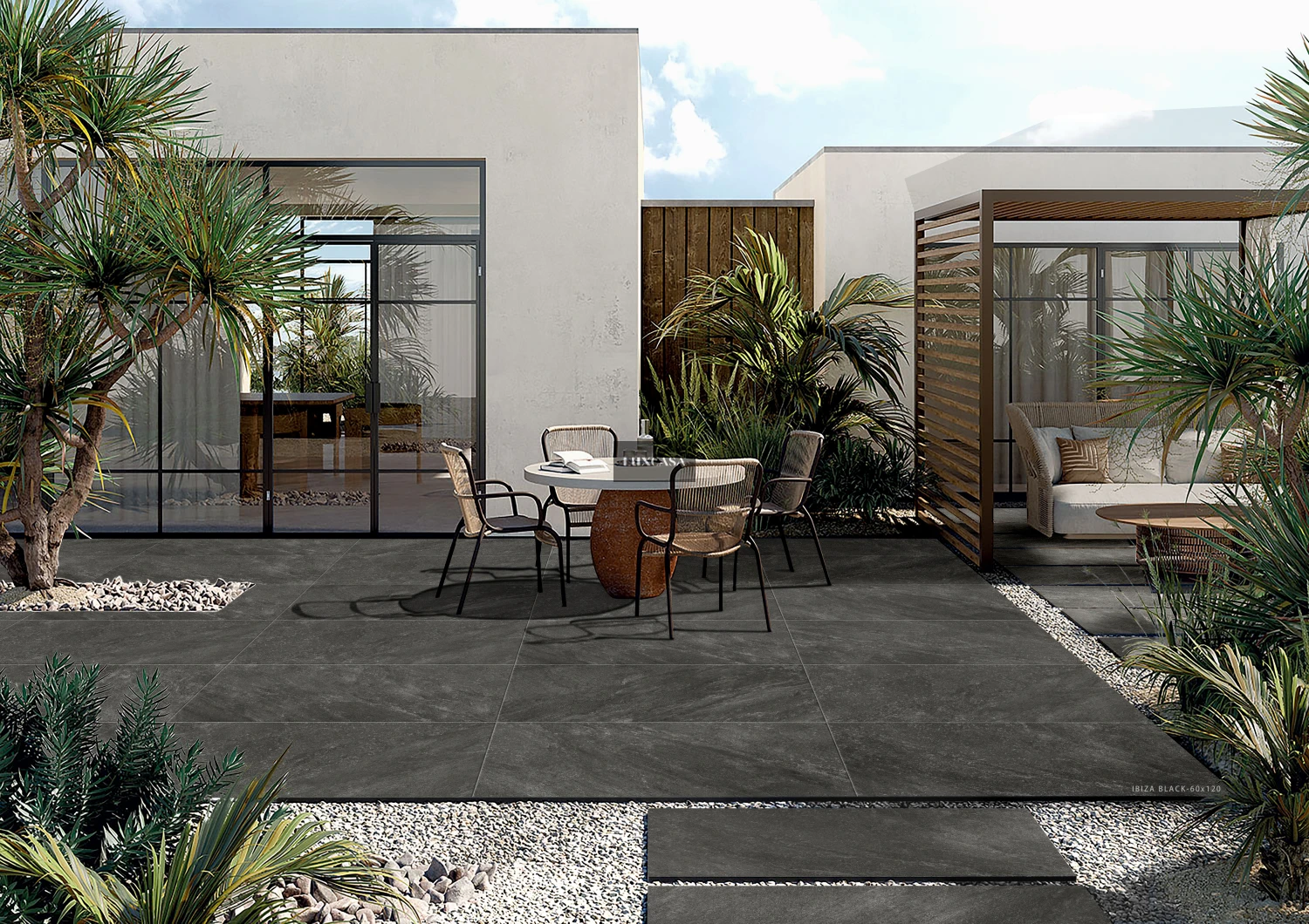 Gạch giả đá slate 60x120 612LUIB-BL