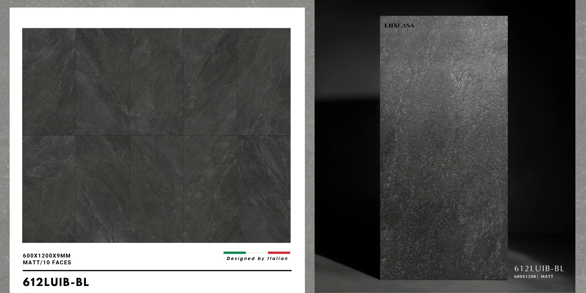 Gạch giả đá slate 60x120 612LUIB-BL
