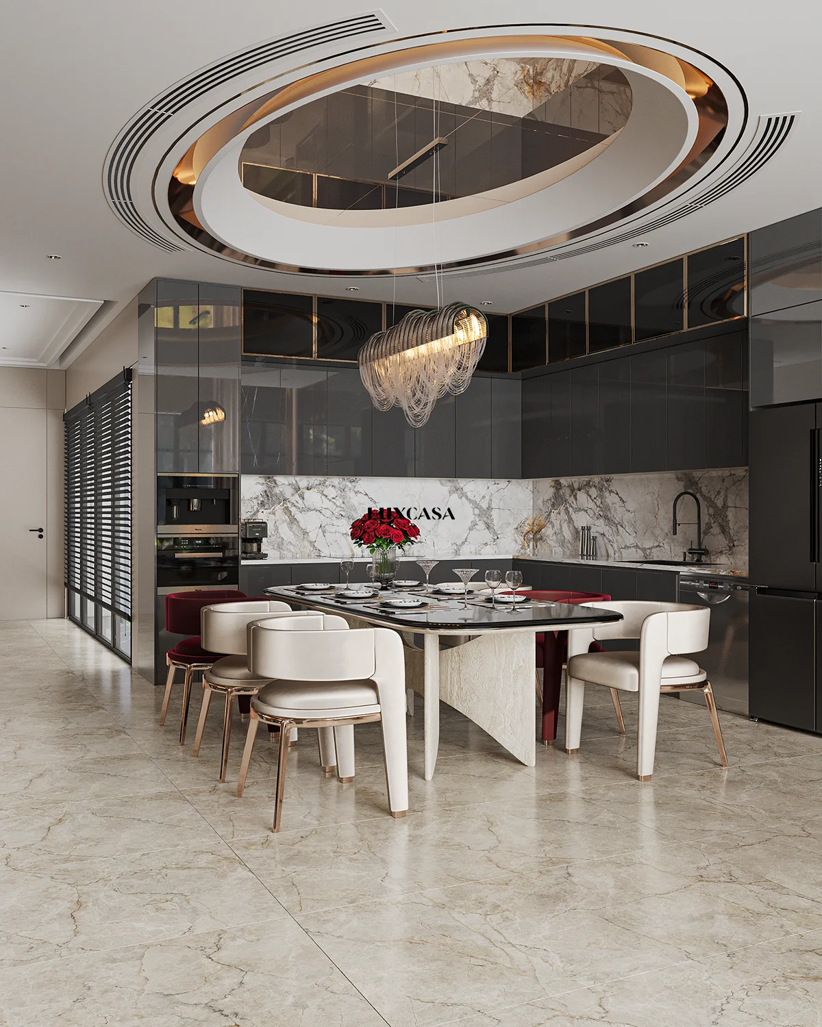 Gạch lát phòng khách mờ mịn 75×150 715LUSOD-01H