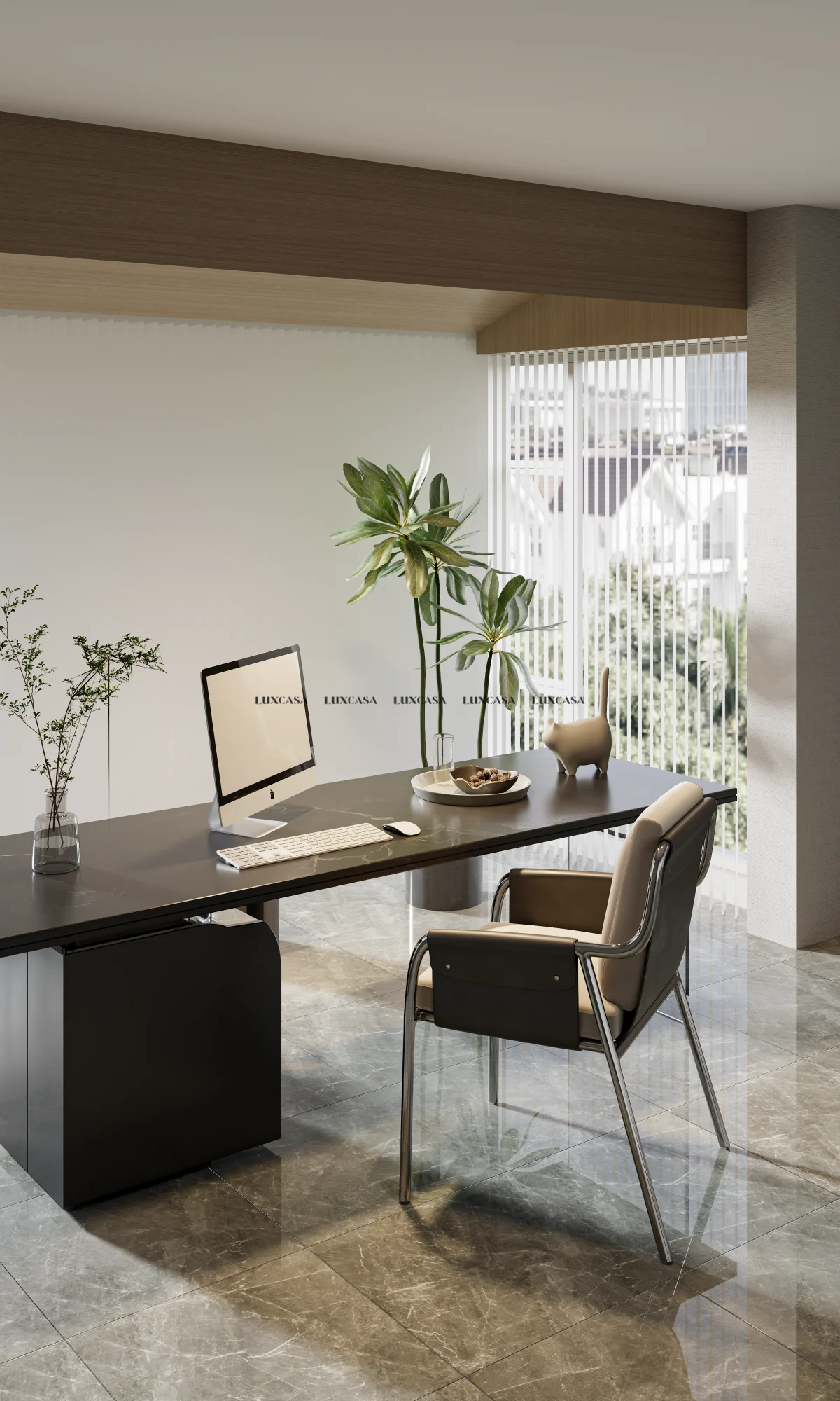 Gạch nền phòng làm việc xám bóng 60x60 60LU60392