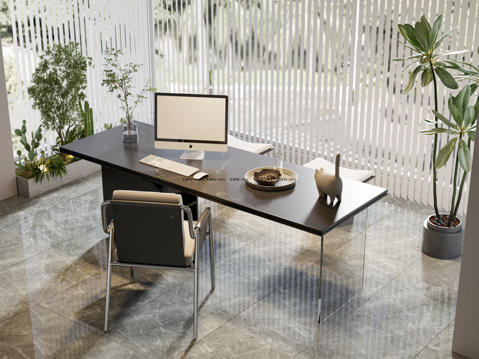 Gạch nền phòng làm việc xám bóng 60x60 60LU60392