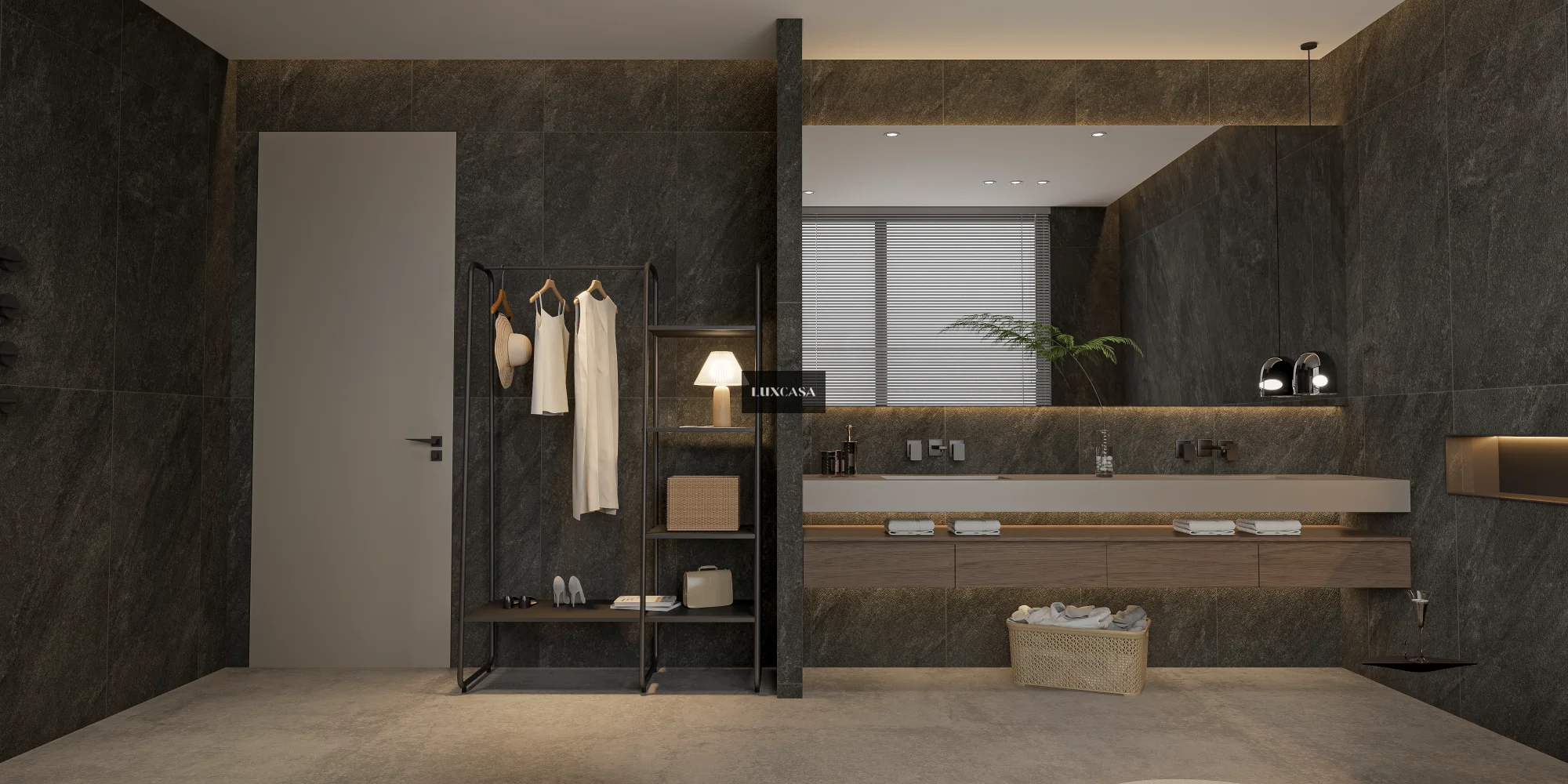 Gạch nhà vệ sinh slate 60x120 612LUIB-BL