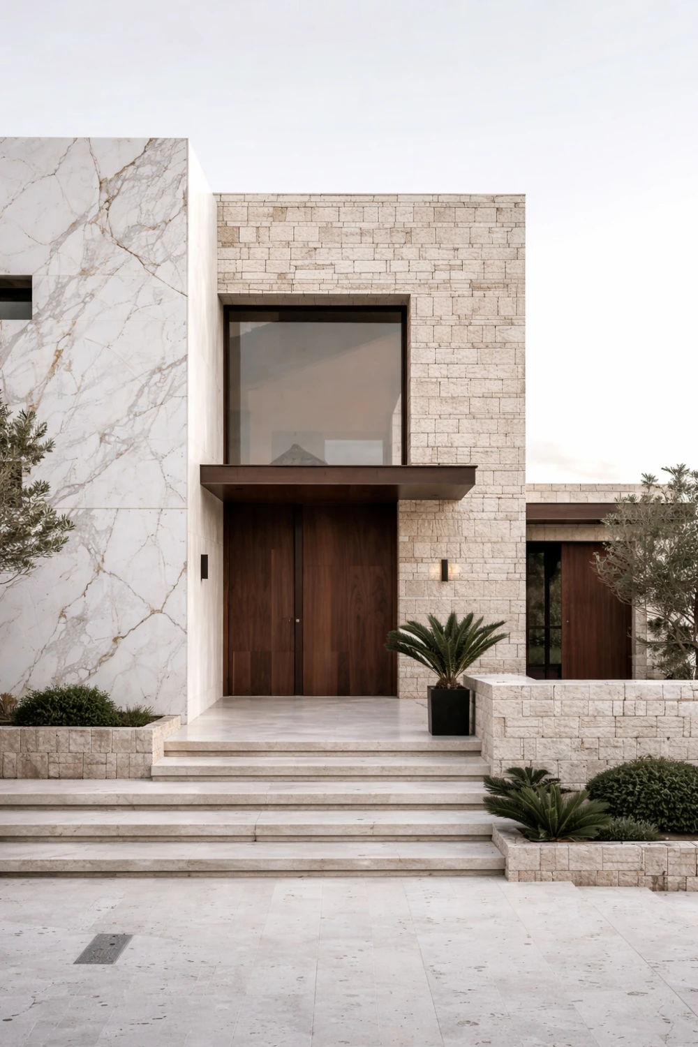 Gạch ốp mặt tiền màu trắng (3)