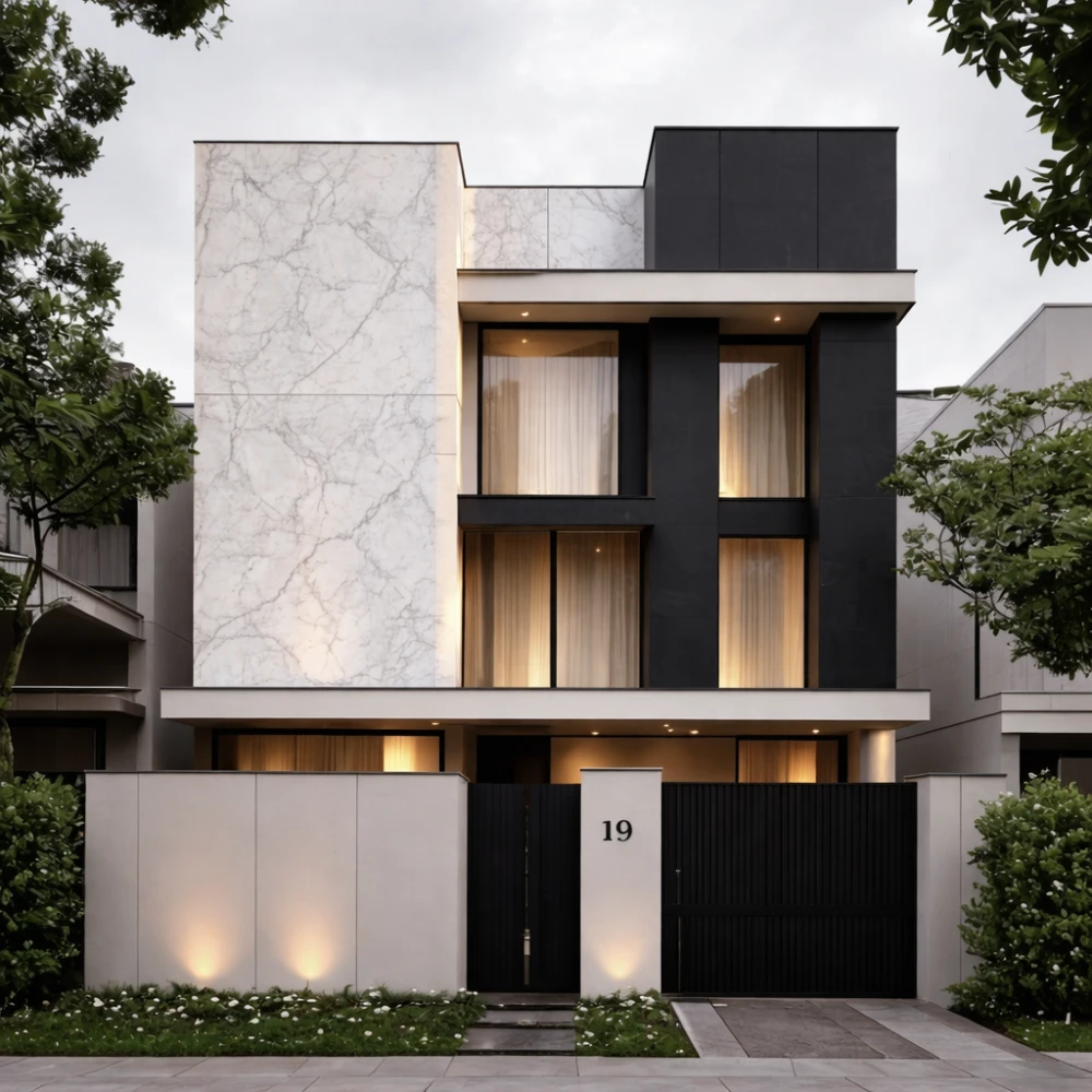 Gạch ốp mặt tiền màu trắng (7)