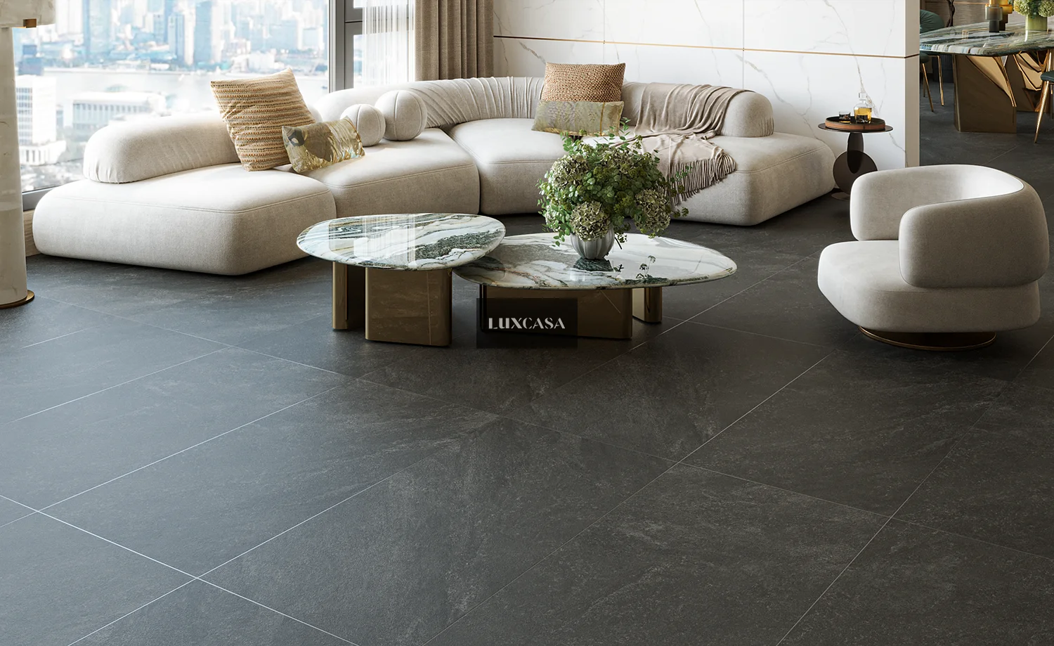 Gạch phòng khách slate 60x120 612LUIB-BL