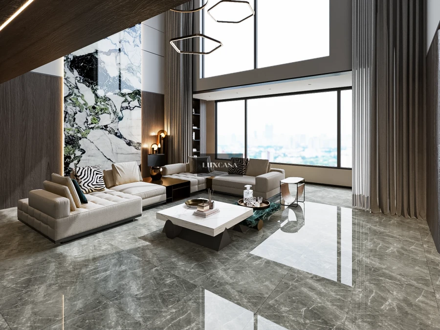 Gạch phòng khách xám bóng 60x60 60LU60392