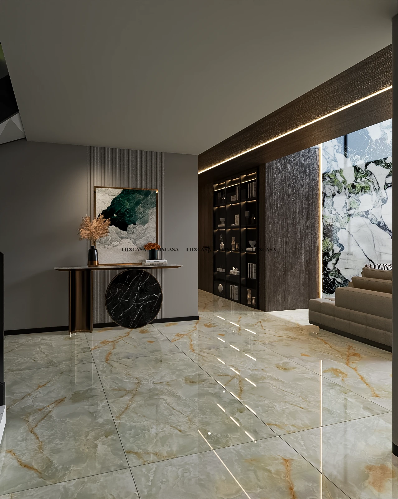 Gạch phòng khách vân đá xanh 90x180 918LU712A (1)