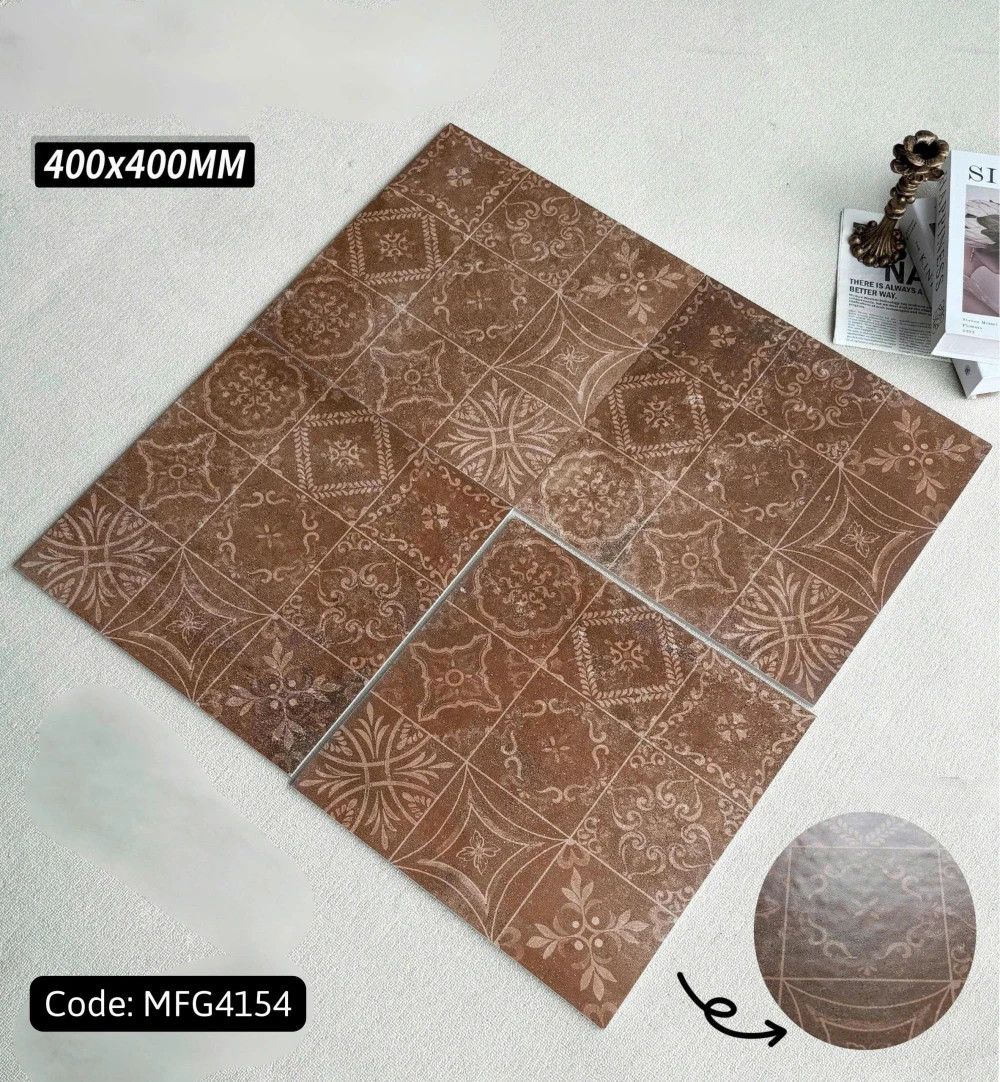 Gạch 40x40 hoa văn đỏ nâu MFG4154