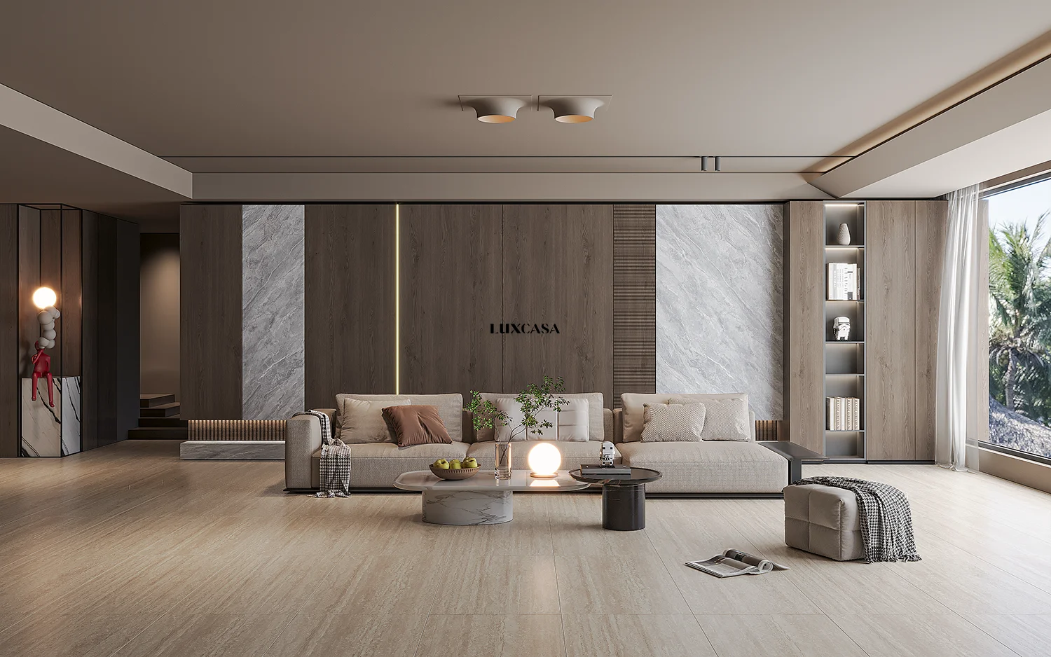 Gạch 60x120 travertine lát sàn nhà 612LU612S03