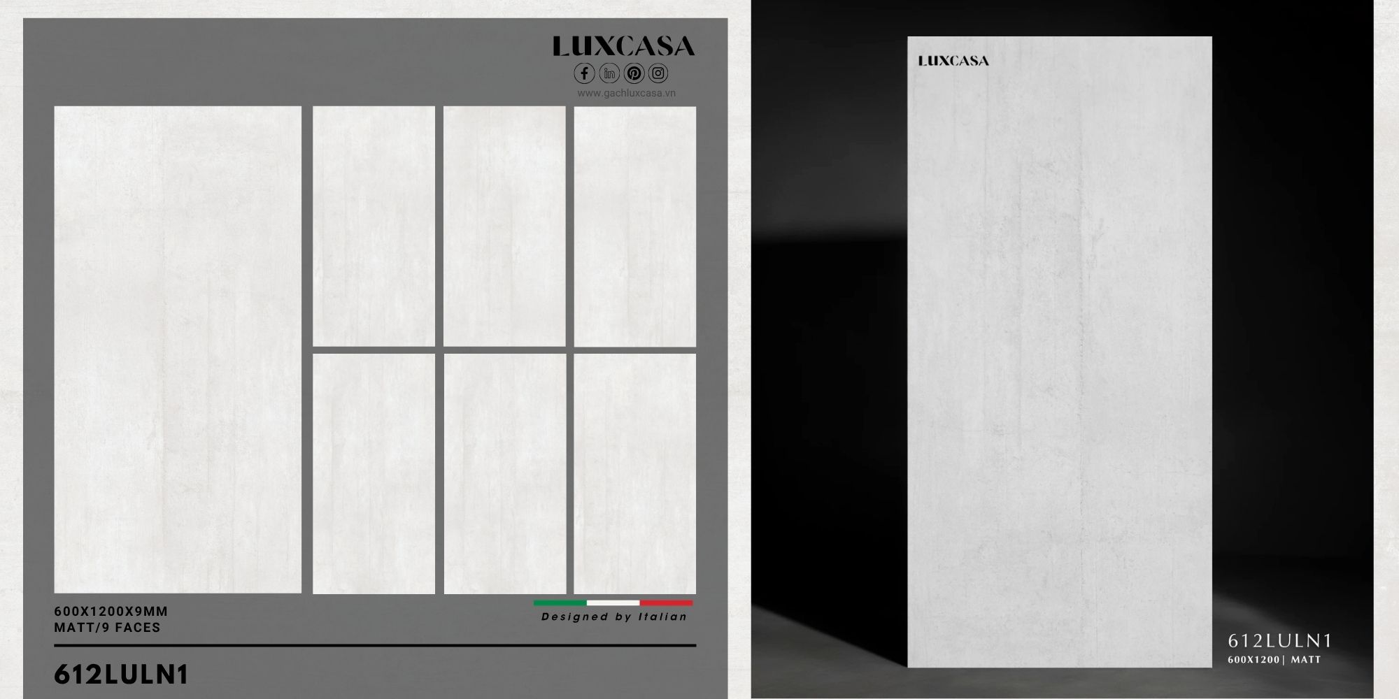 Gạch giả bê tông xám 60×120 612LULN1