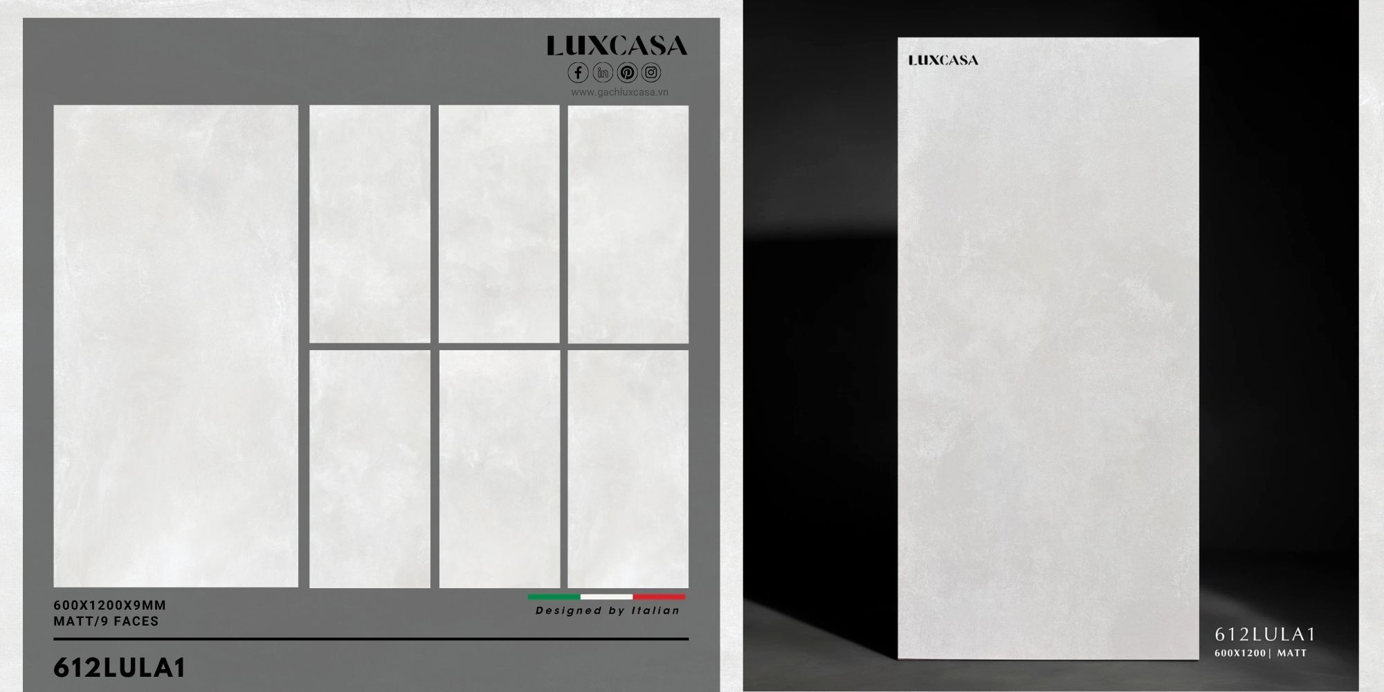 Gạch hiệu ứng bê tông xám 60×120 612LULA1