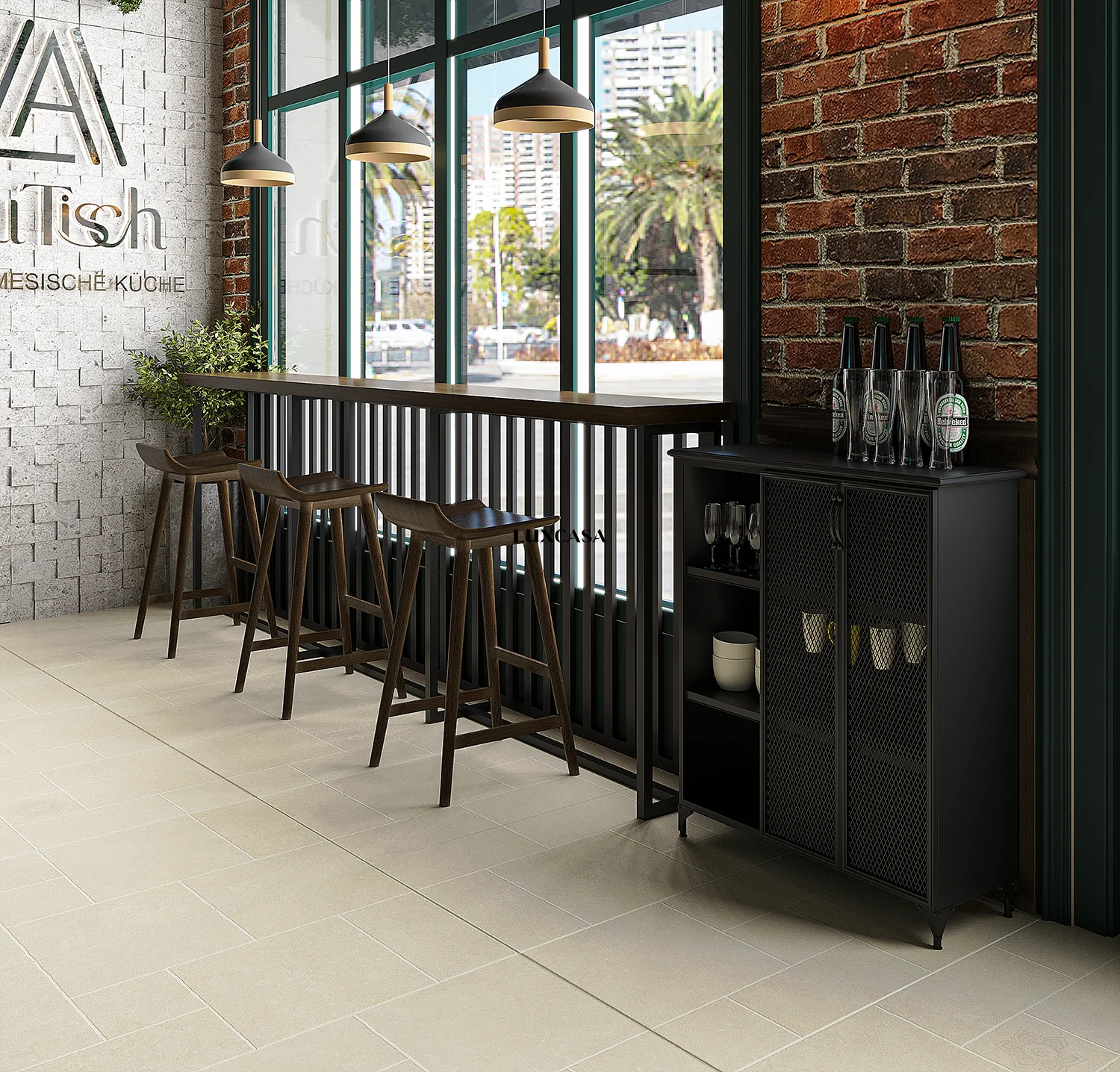 Gạch lát quán cafe 60x120 giả cổ F01