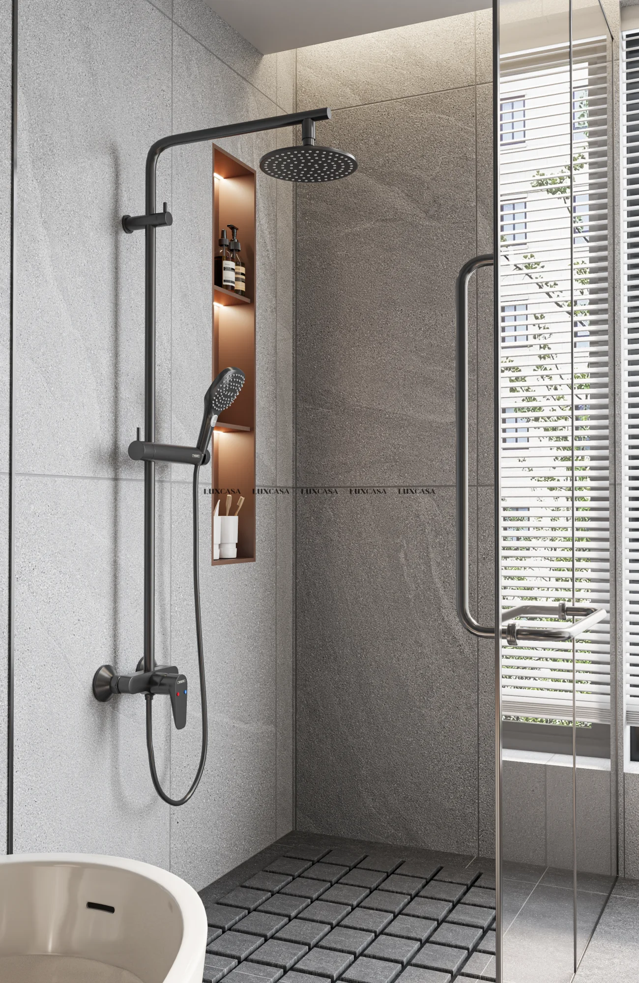 Gạch ốp nhà tắm 60x120 L GREY