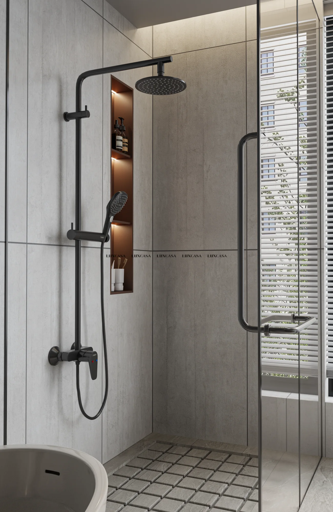 Gạch ốp wc 60x120 vân bê tông xám 612LULN1