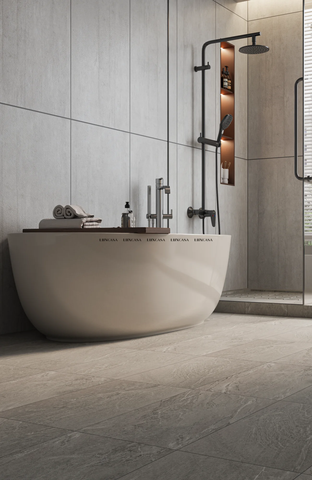 Gạch ốp wc 60x120 vân bê tông xám 612LULN1