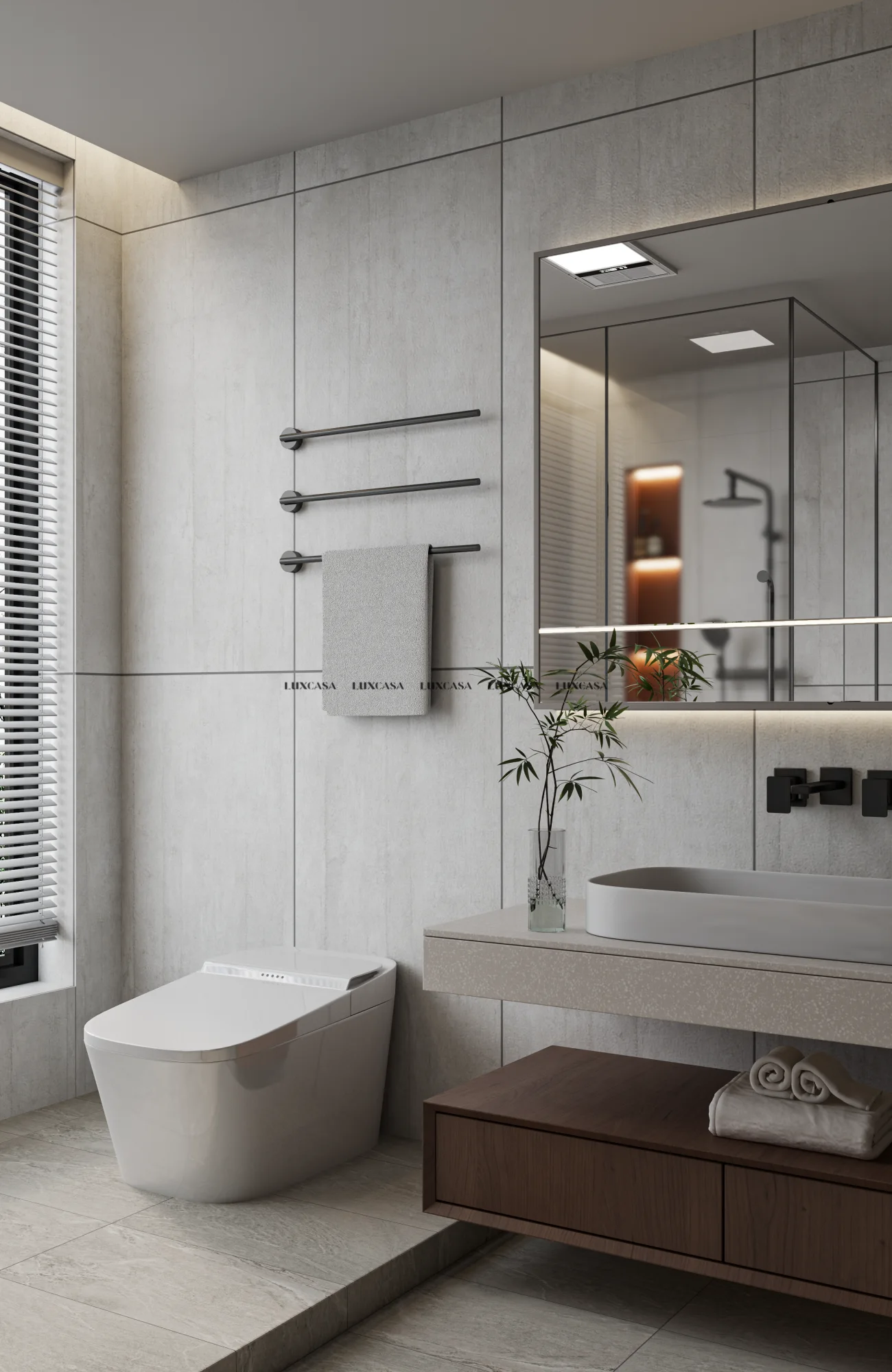 Gạch ốp wc 60x120 vân bê tông xám 612LULN1