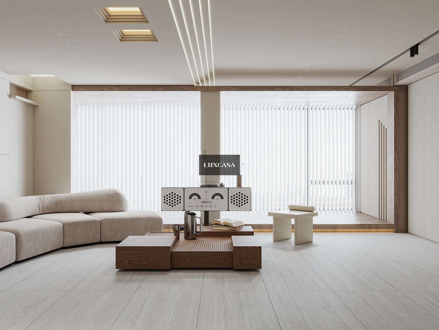 Gạch phòng khách 60x120 travertine 612LU612008