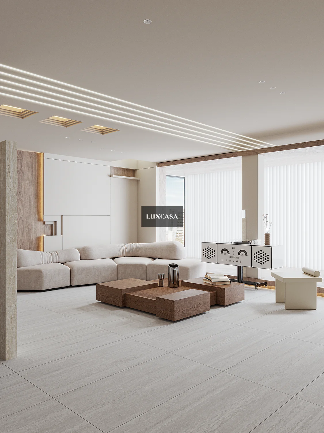 Gạch phòng khách 60x120 travertine 612LU612008