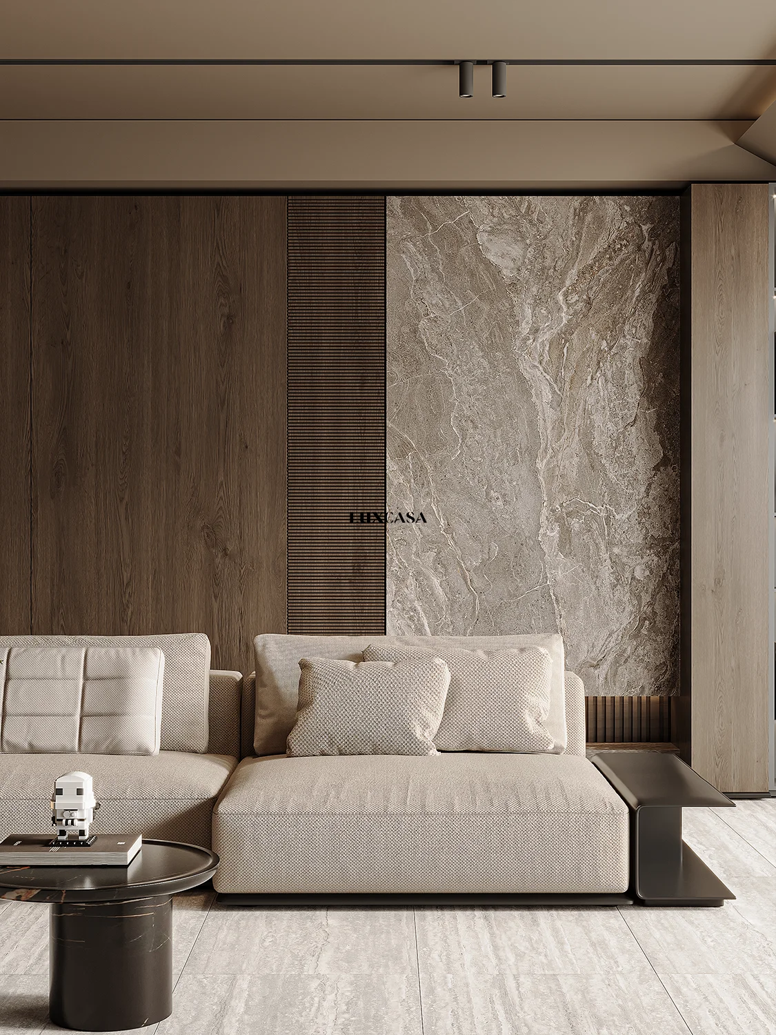 Gạch phòng khách 60x120 travertine 612LU612010