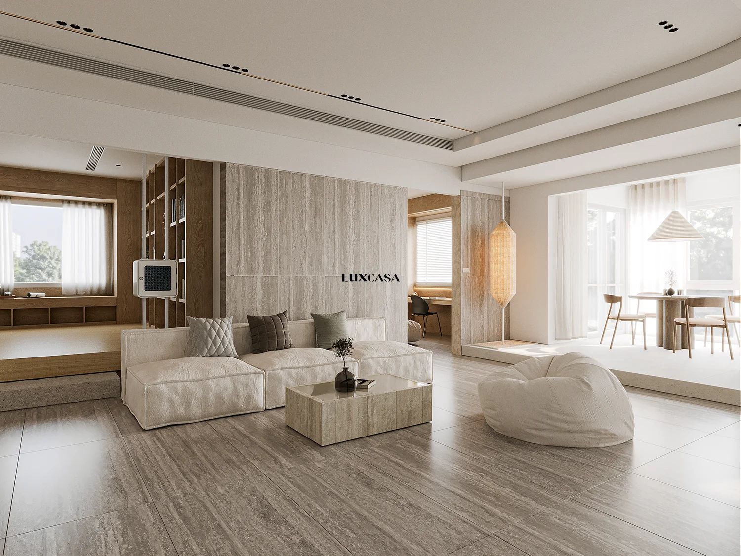 Gạch phòng khách 60x120 travertine 612LU612S02