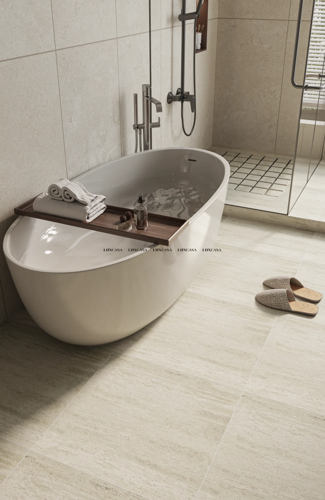 Gạch toilet travertine 60X60 mờ 60LU662161