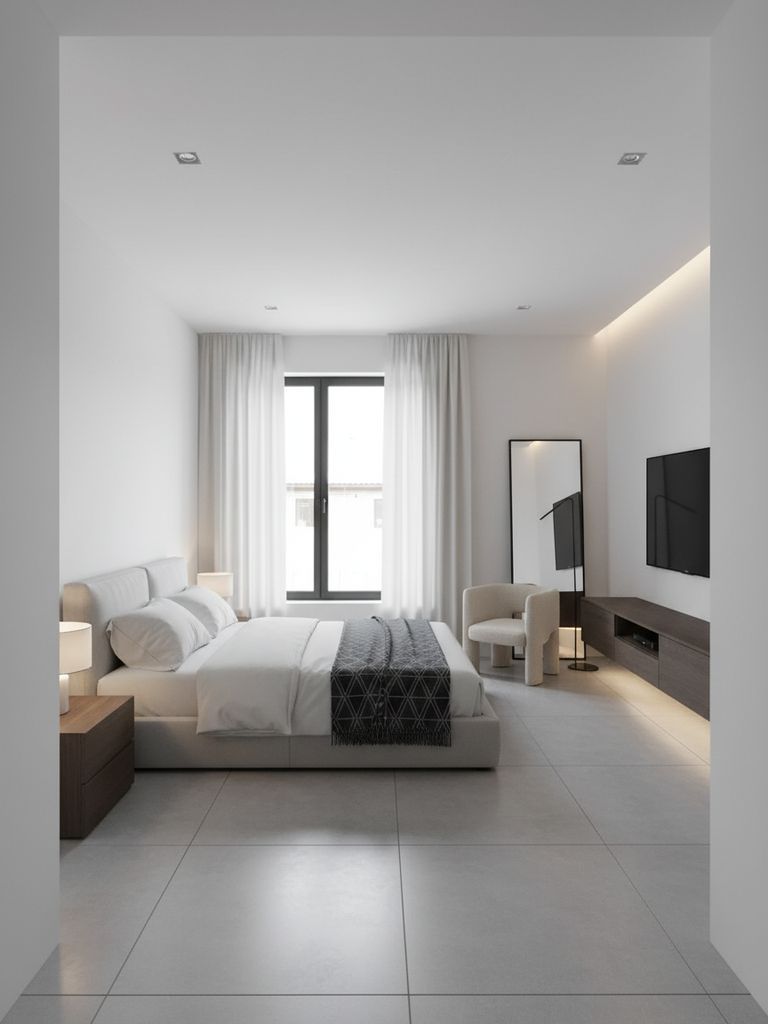 Gạch xám mờ lát phòng ngủ người già