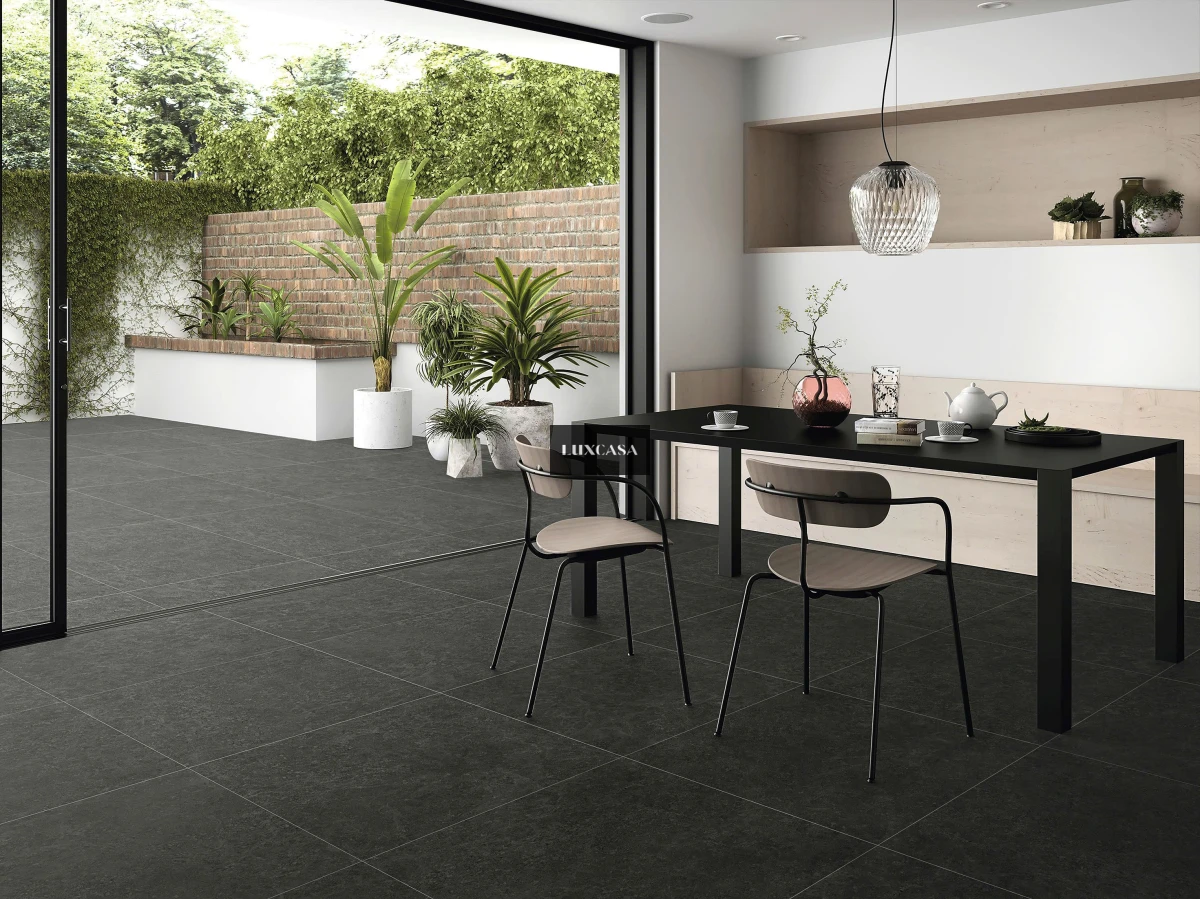 Gạch lát nền màu xám đen 60×60 60LUBR6005