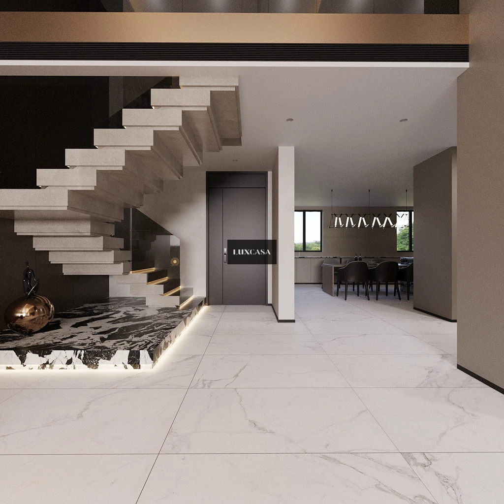 Gạch trắng vân mây lát phòng khách mờ 60x120 612LUR12001