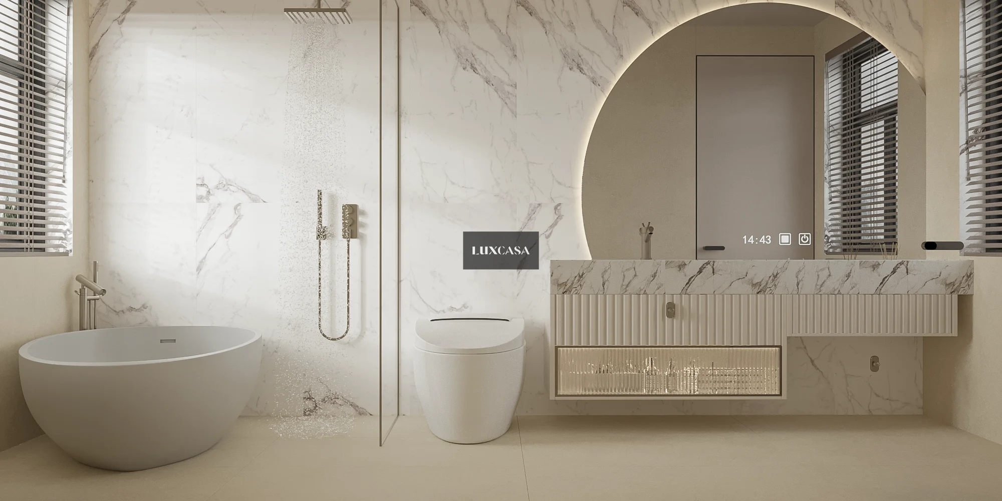 Gạch trắng vân mây mờ ốp wc 60x120 612LUR12001