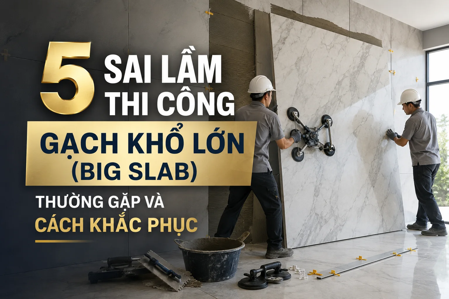 5 Sai Lầm Thi Công Gạch Khổ Lớn