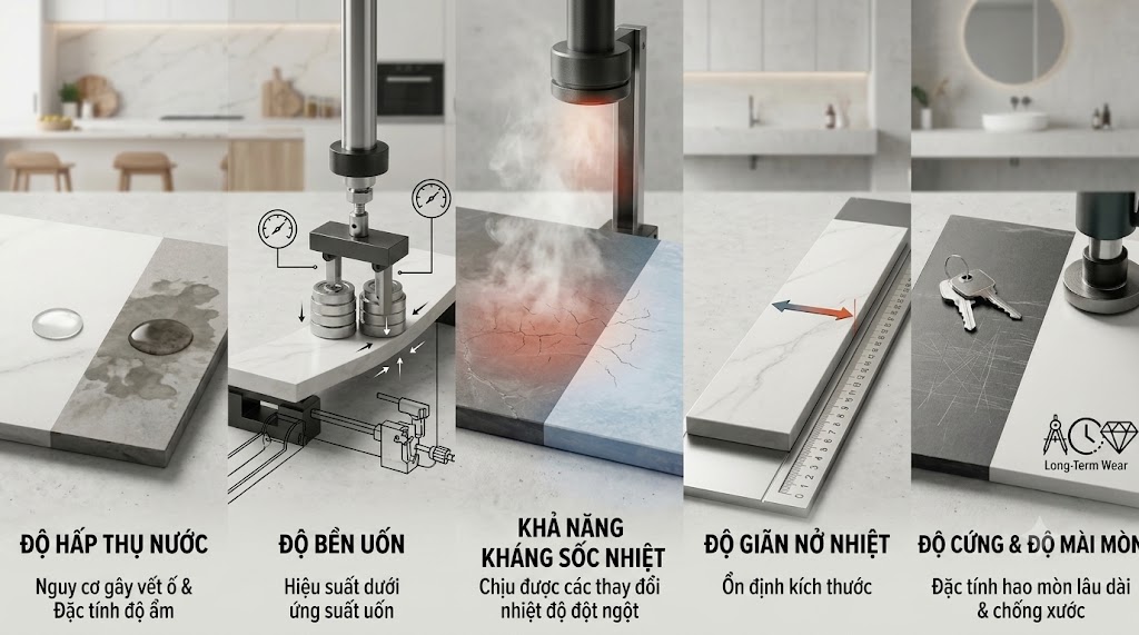 Các tiêu chí kỹ thuật của đá ốp lát