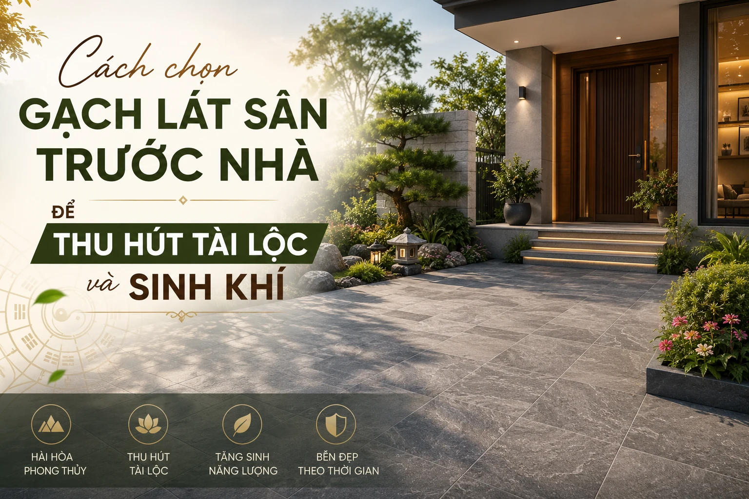 Cách chọn gạch lát sân trước nhà phong thủy